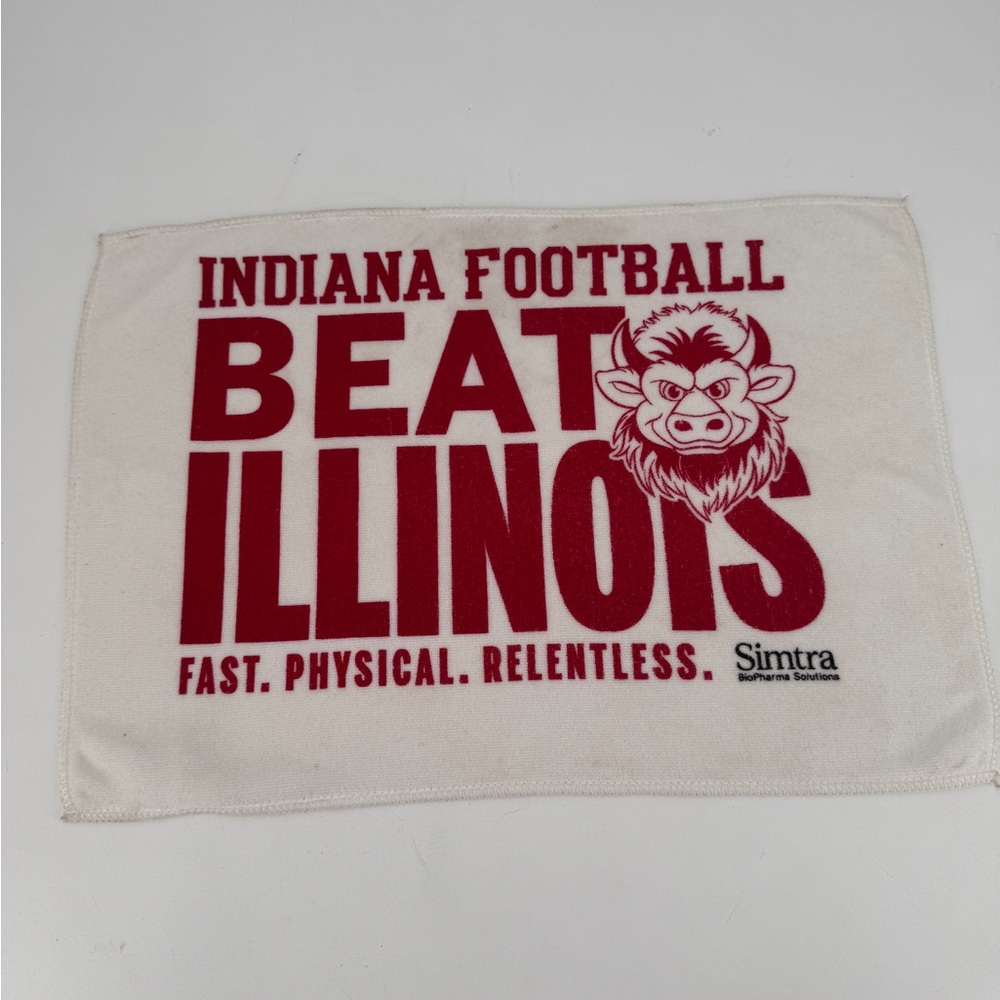 Indiana Hoosiers IU Football Beat Illinois White Ralley Towel 9/20/25 63-10 Win
